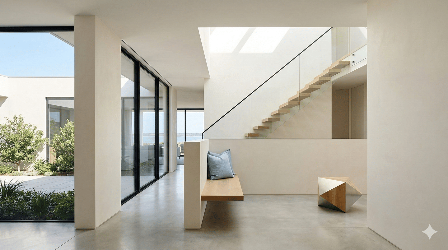 Interior de vivienda luminosa y moderna que transmite claridad y criterio