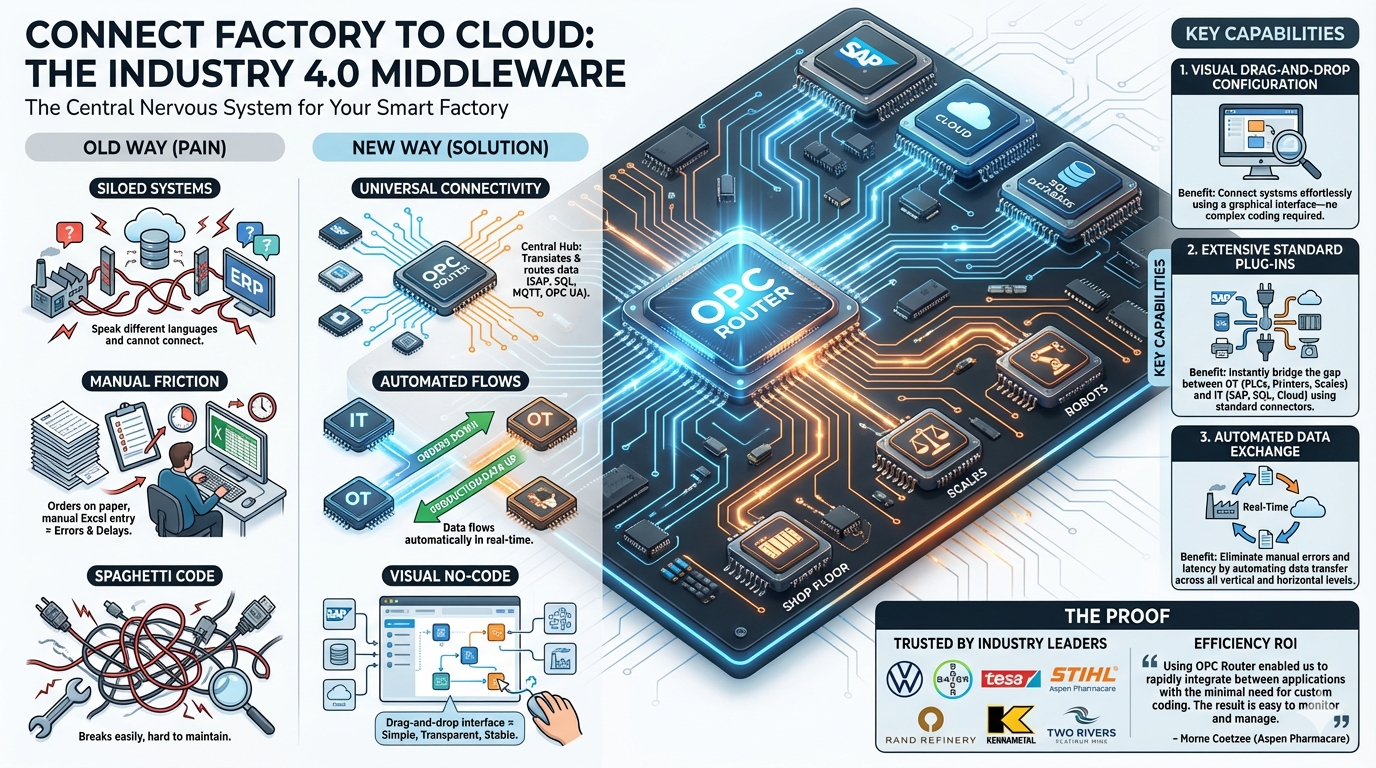 OPC Router, industrial automation, SAP, ERP, Rest
