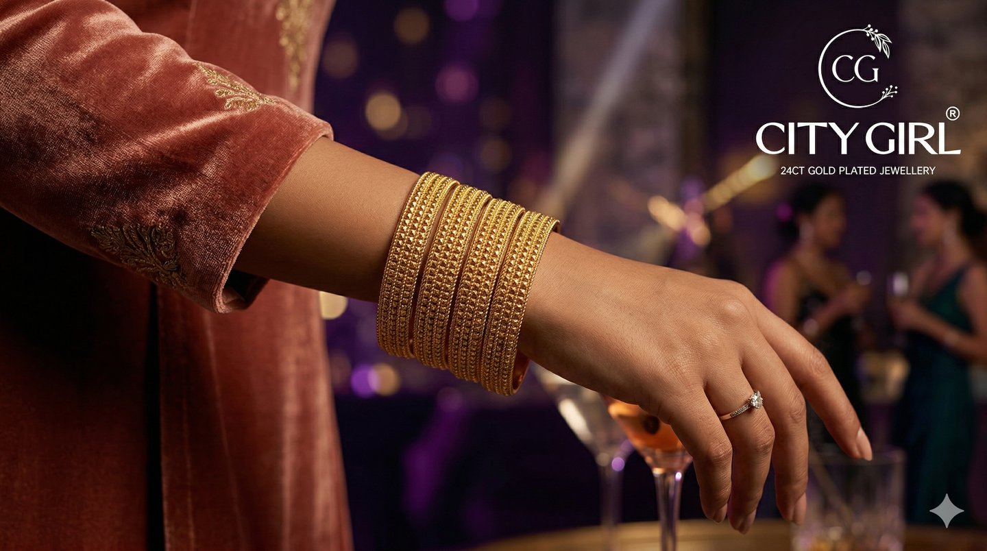 citybangles.in - Citgirl jewellery 18 Carat Gold plated Bridal wear bangle sets Premium party wear