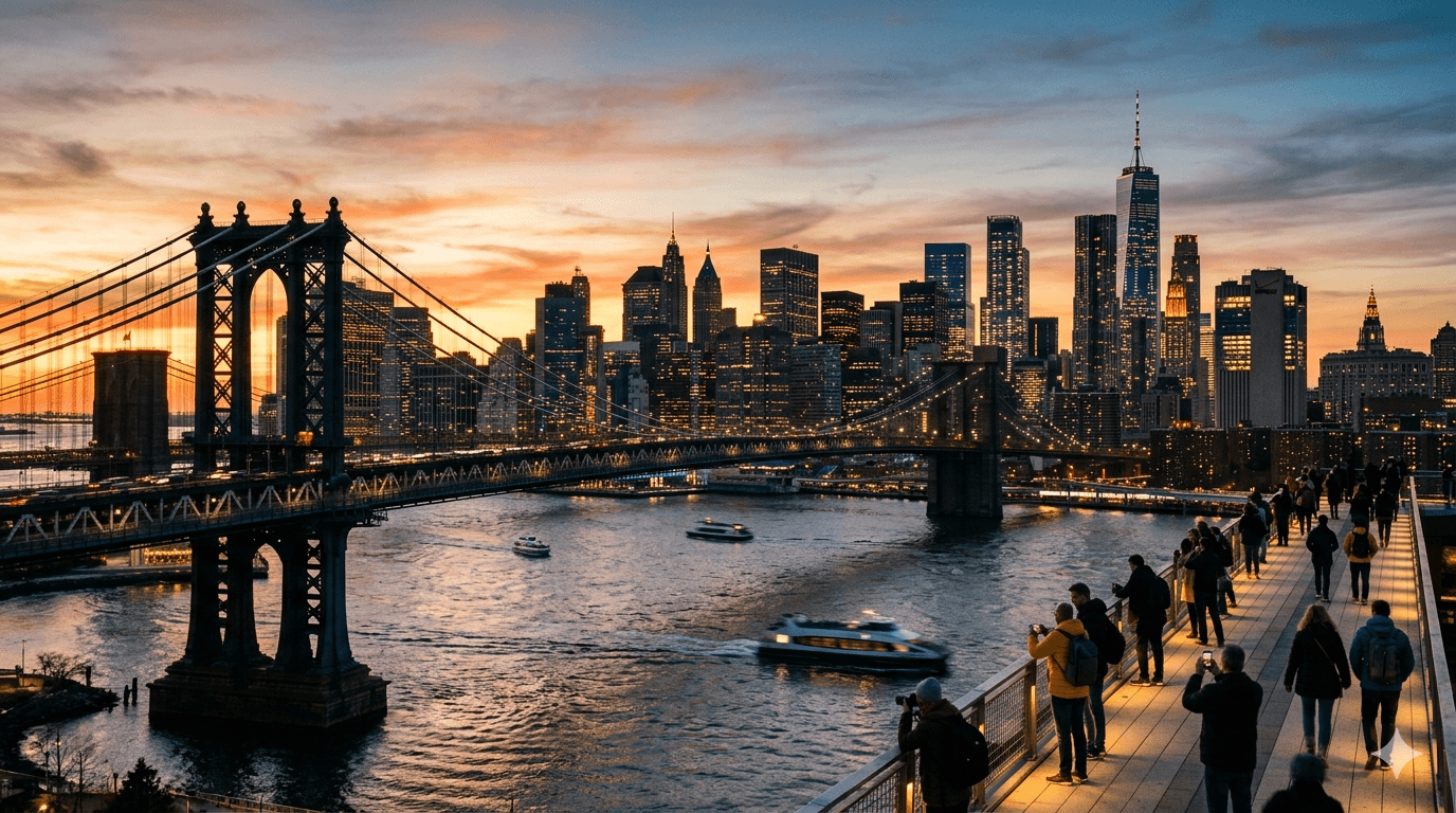 Skyline de Nova York como um dos principais destinos dos Estados Unidos.