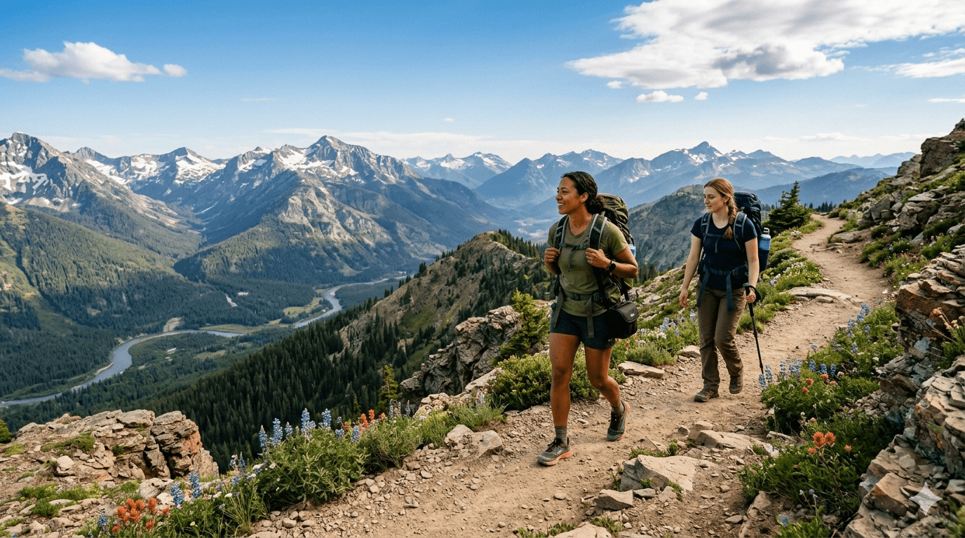 Parque nacional nos Estados Unidos durante o verão.