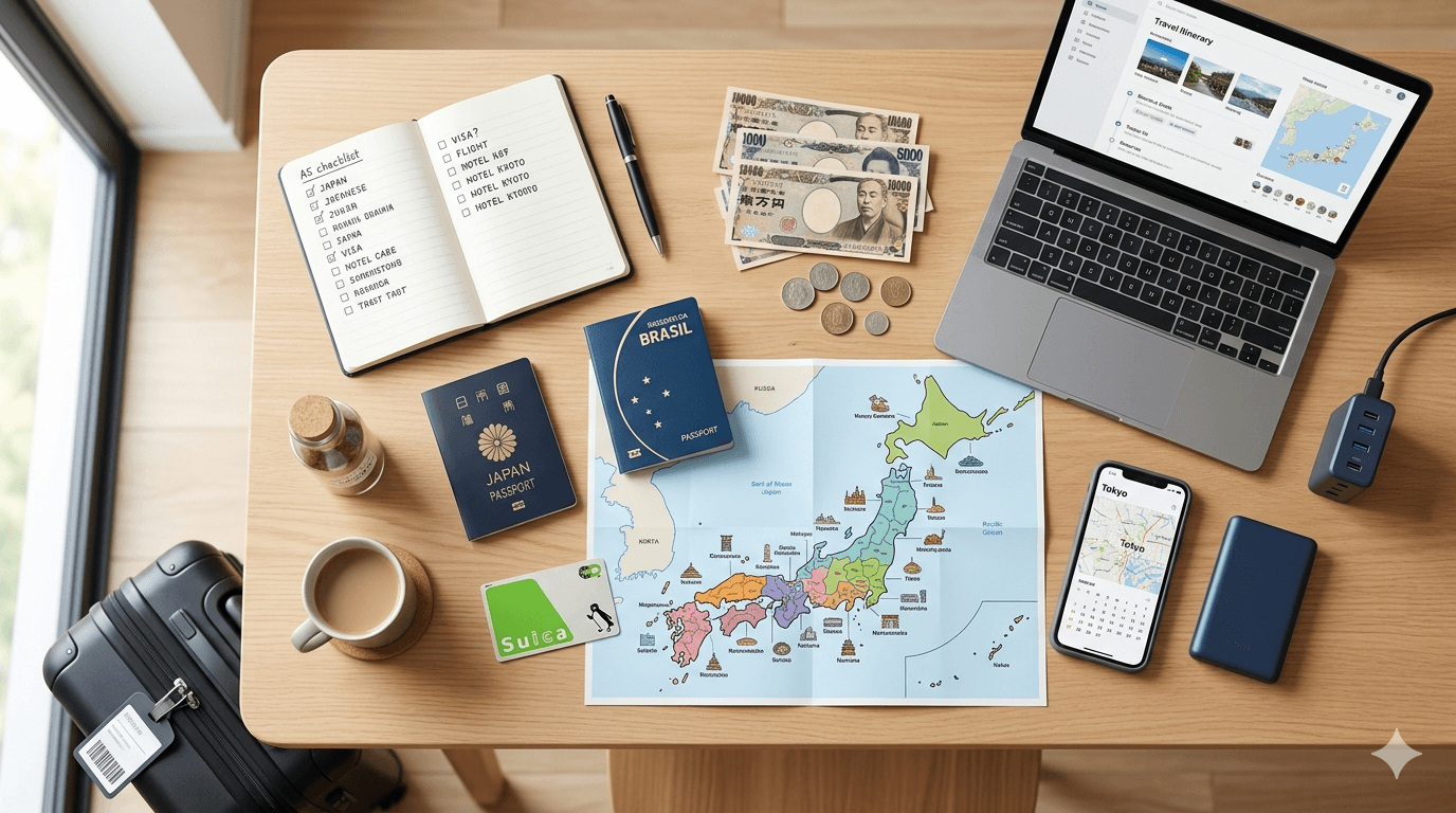 Checklist de orçamento para calcular quanto custa viajar para o Japão.