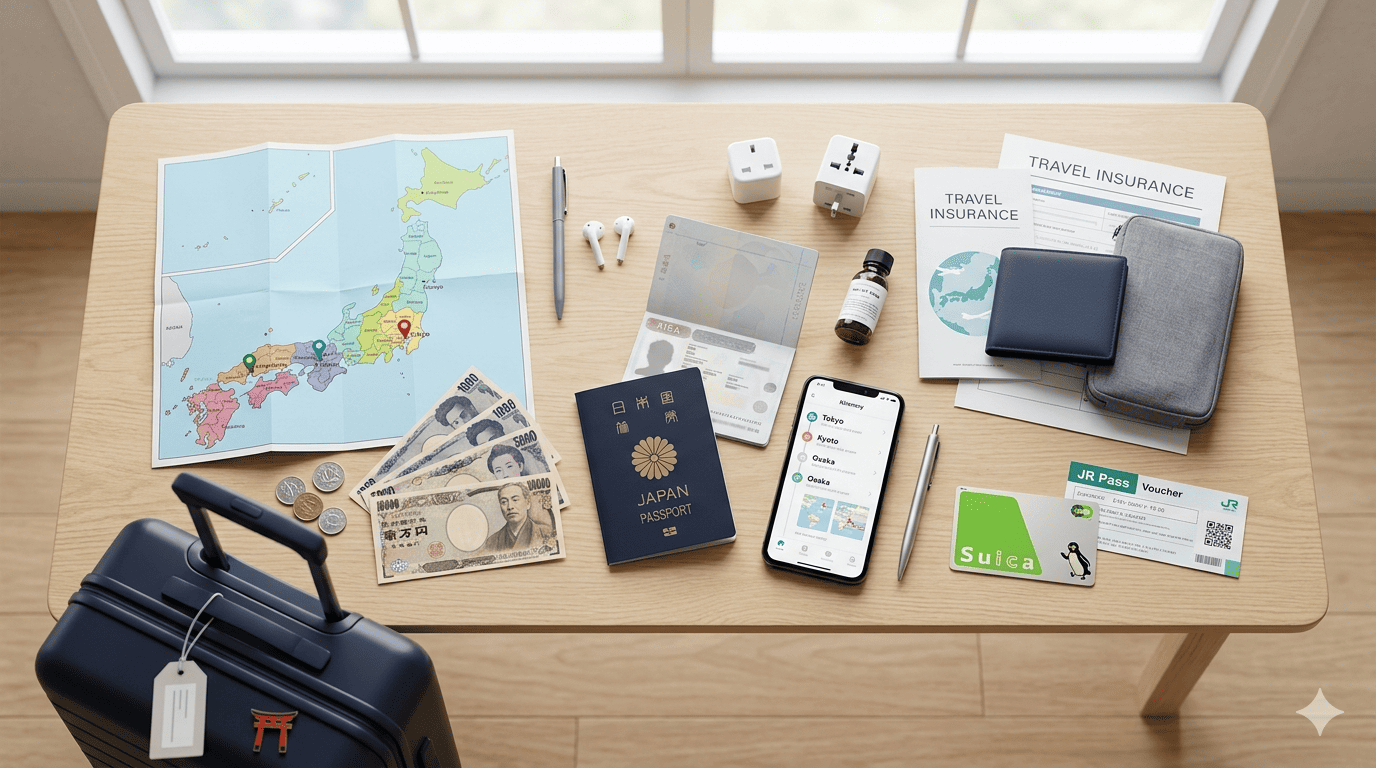 Checklist de documentos e seguro viagem para viajar ao Japão.