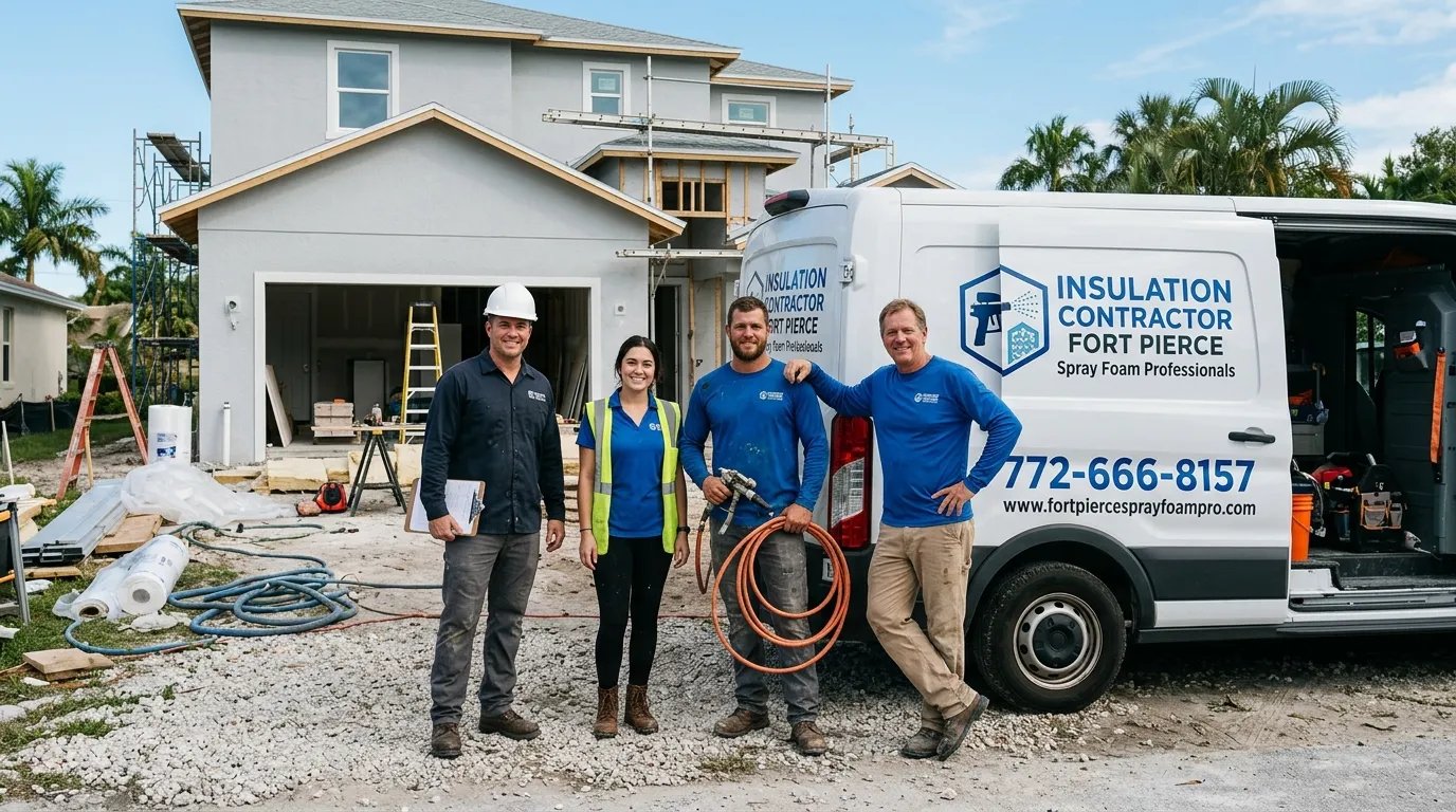 Insulation Contractor Fort Pierce team at a local job site.