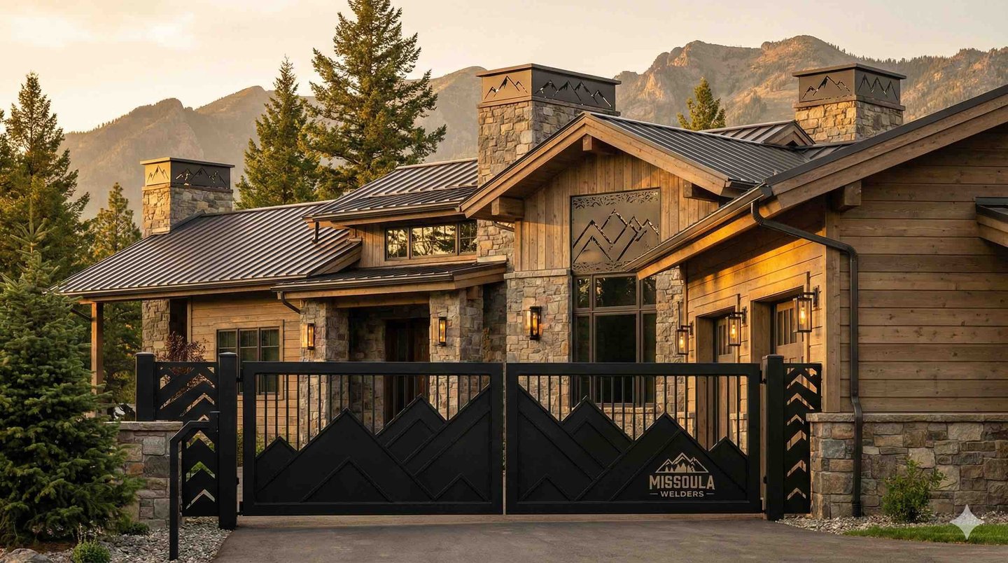 Custom welded gate for luxury home in Frenchtown