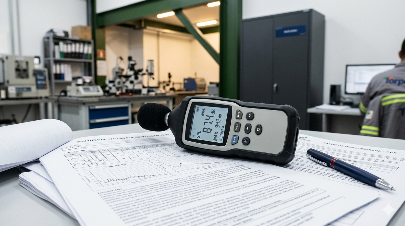 Equipamento de medição quantitativa para laudos de insalubridade e PGR integrado.