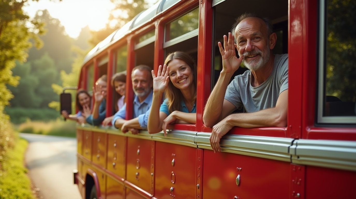 Personnes dans un bus