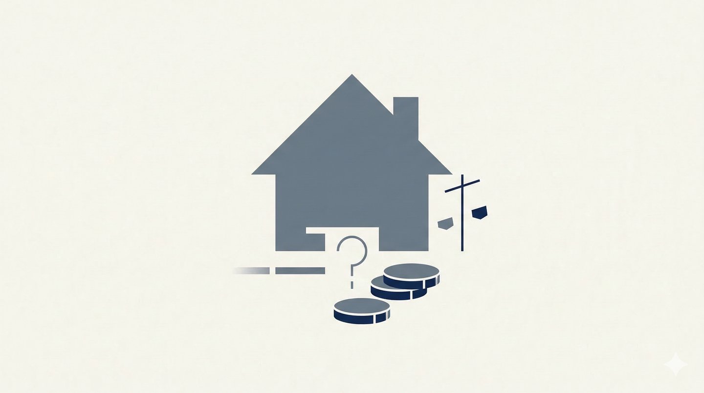 Ilustración sobre no tener un rango financiero claro al comprar vivienda