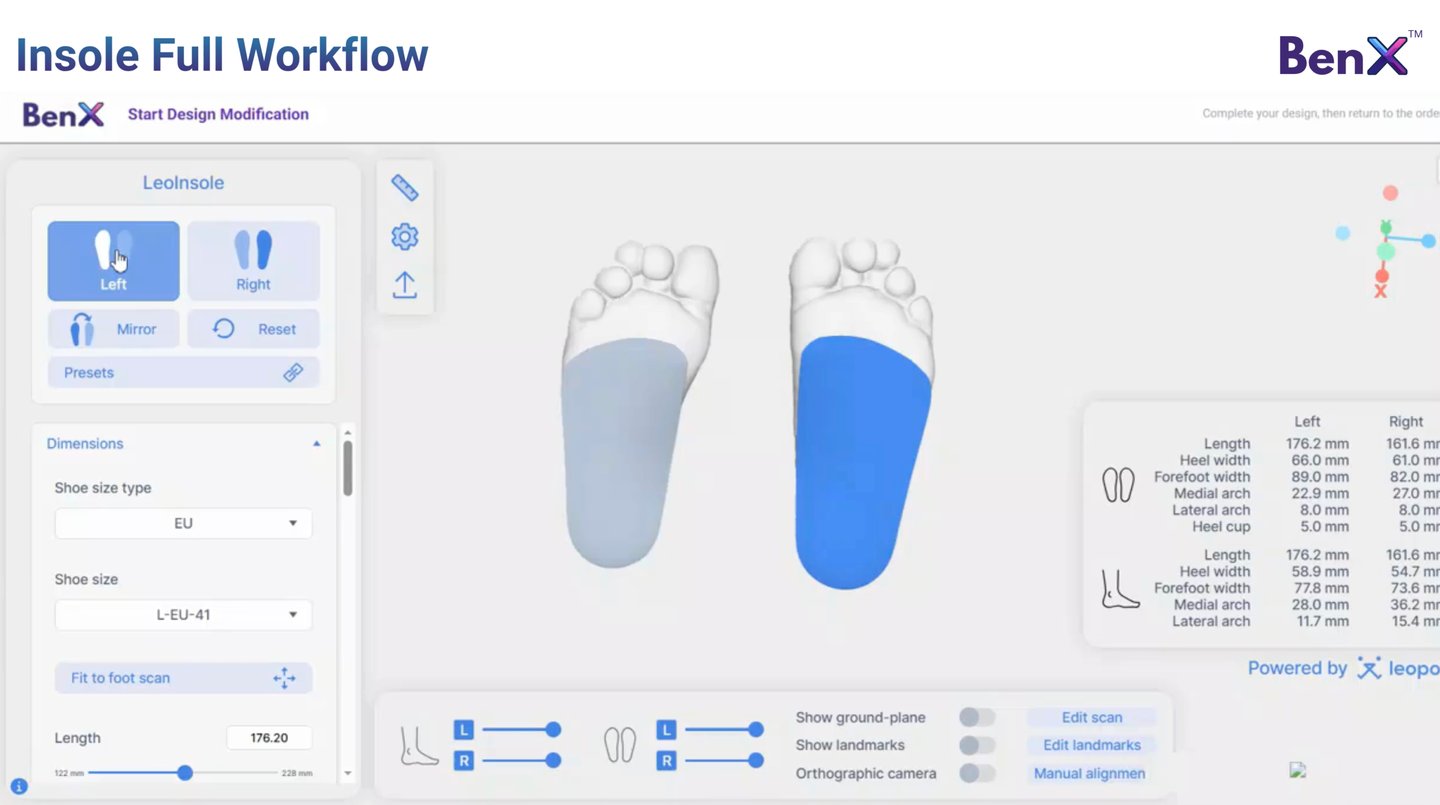 BenX orthotic design and fabrication software