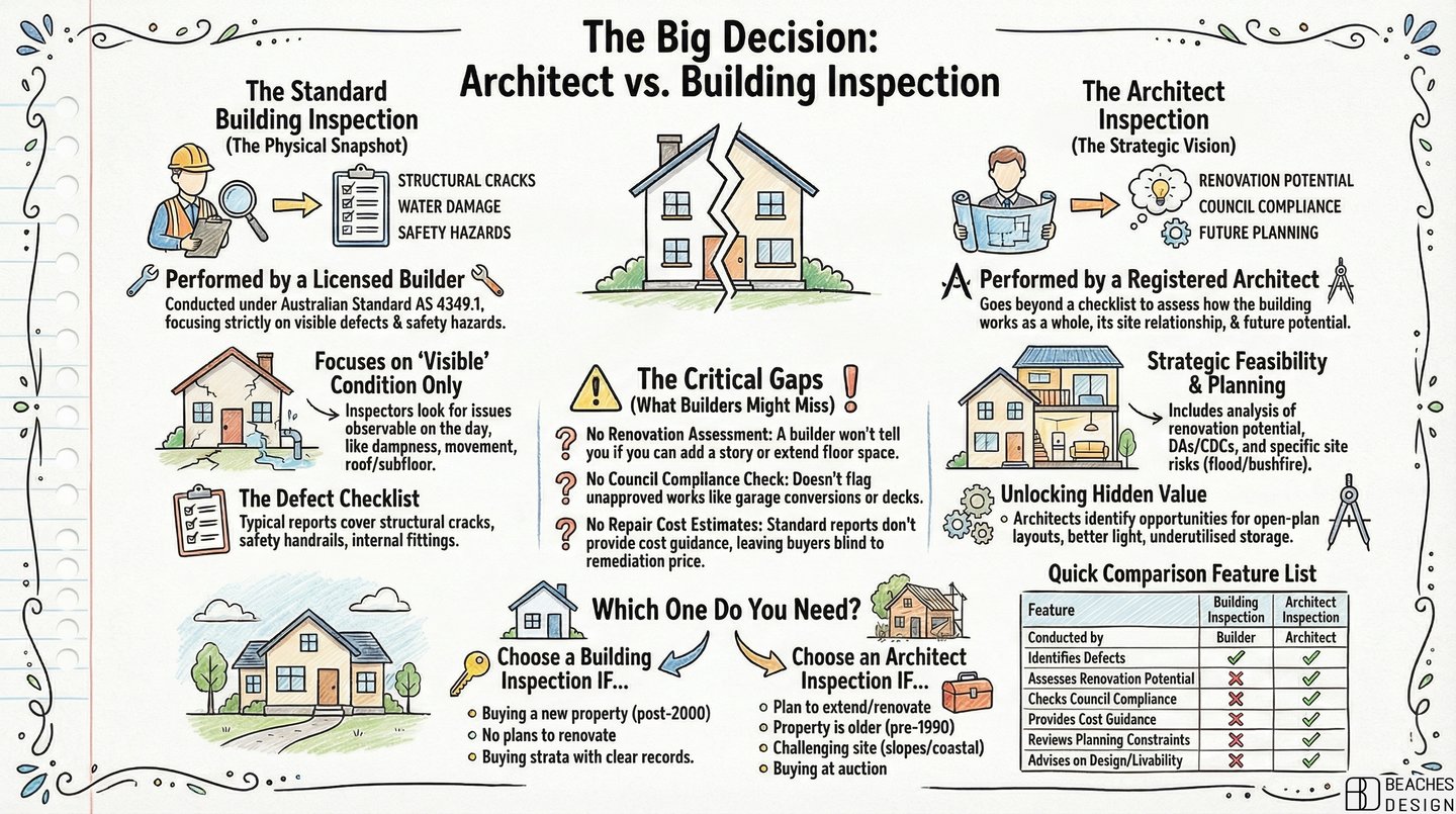 Architect Inspection vs Building Inspection