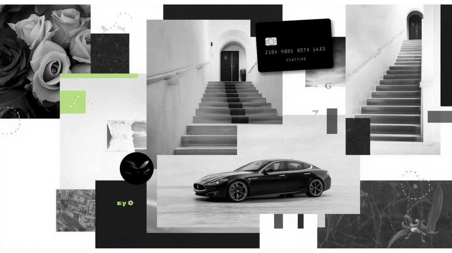 Editorial vision board image representing luxury goals and future digital CEO identity.