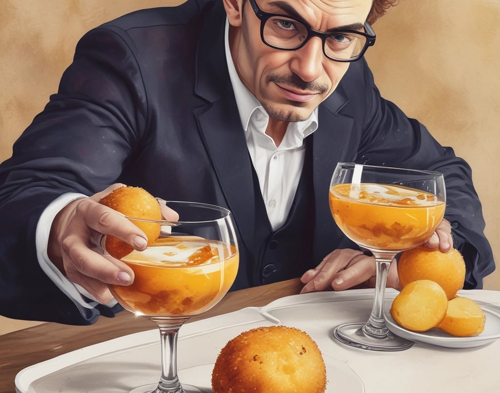 A cannoli filled with creamy ricotta cheese, topped with chocolate chips on each end, is placed in a white crinkled paper holder resting on a wooden surface.