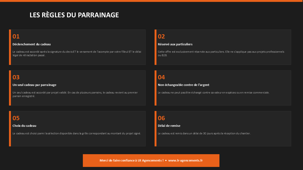 Parrainage règles LR Agencements Besançon