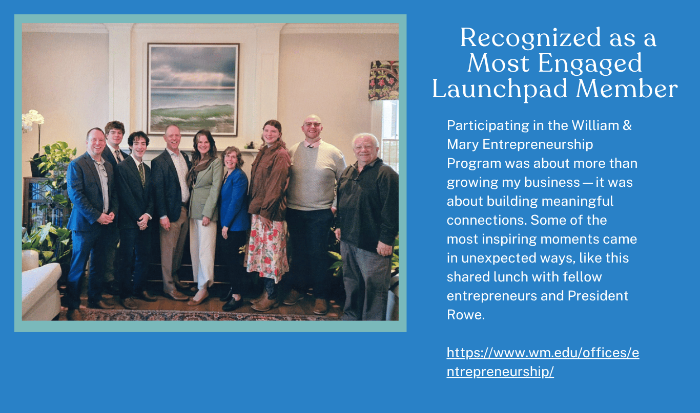 Entrepreneurs meeting with Katherine A. Rowe at William & Mary entrepreneurship program lunch