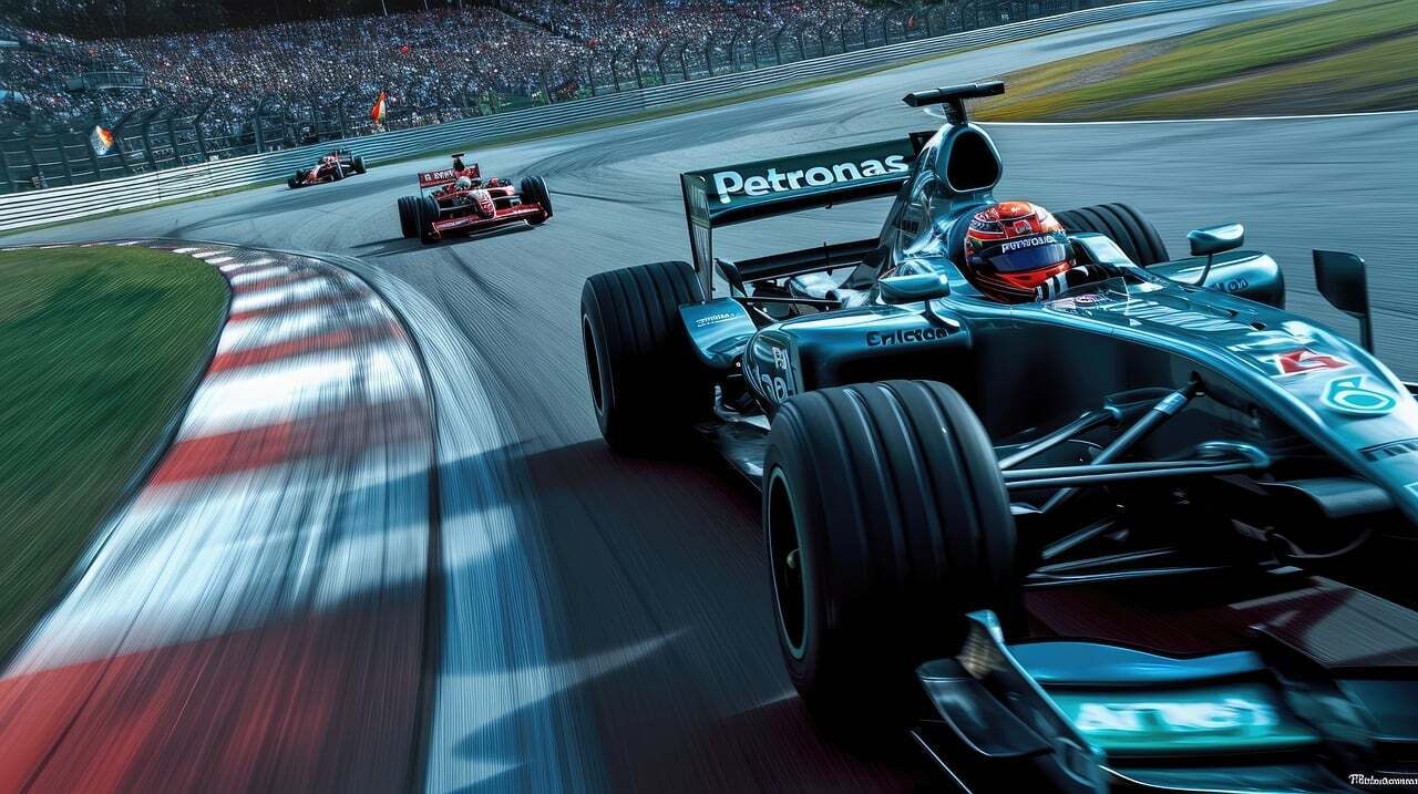 Formula 1 Car On Race Track