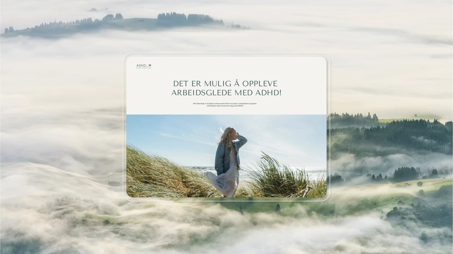 Visuell identitets eksempel – ADHD Arbeidsglede for nettside