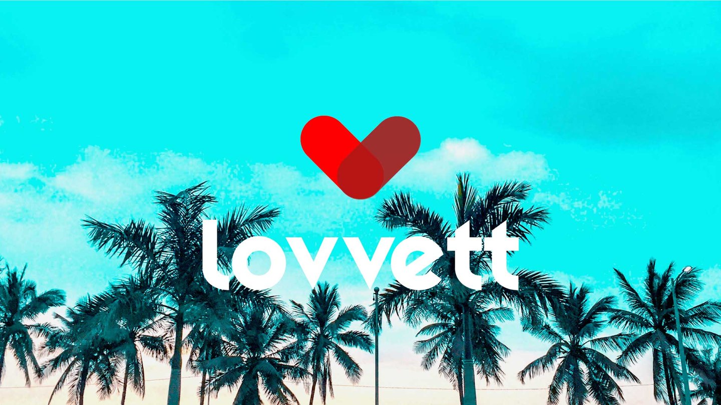 LovvetApp logo sobre palmeras