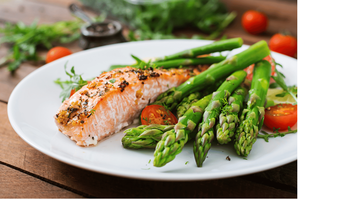 Keto Salmon and Asparagus dinner