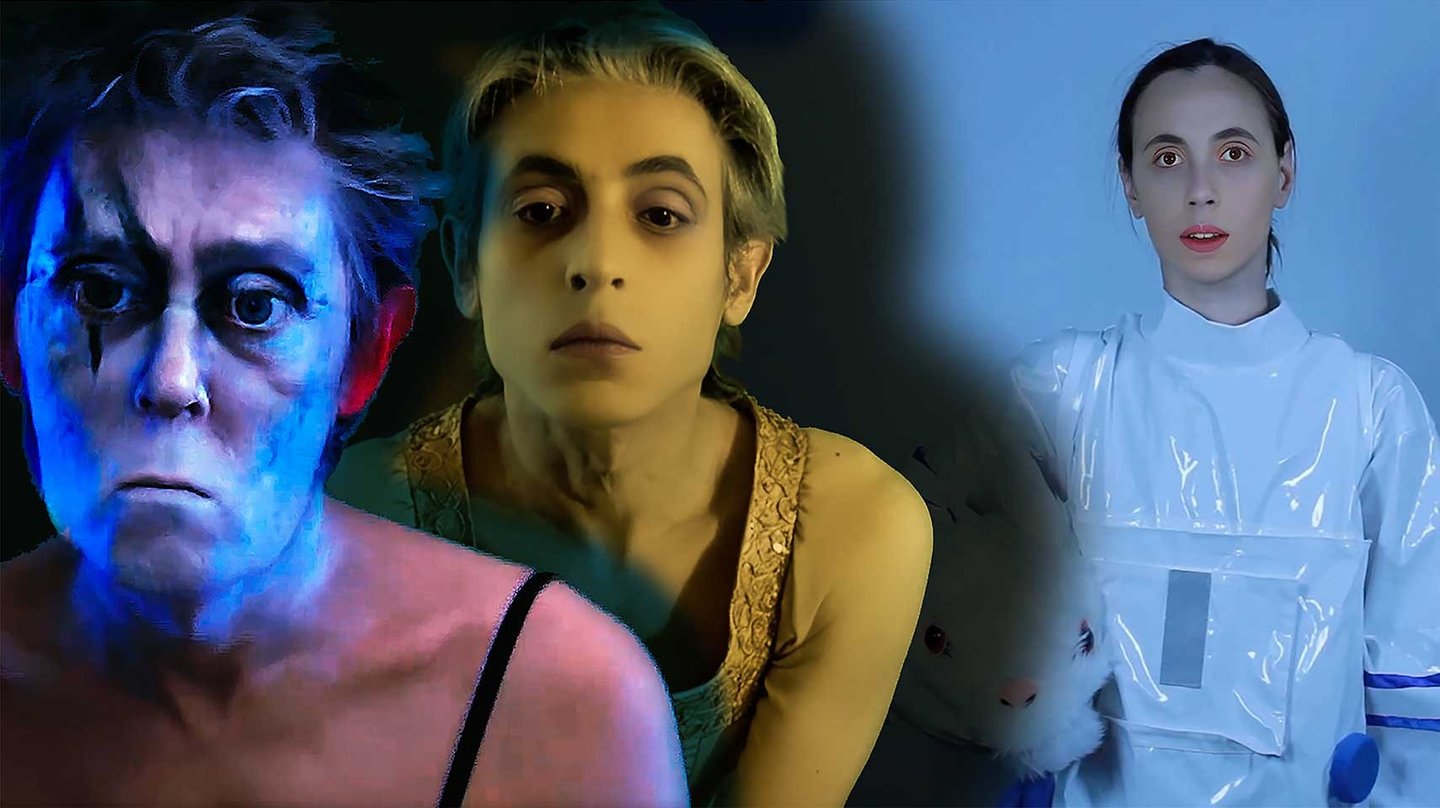 Trois avatars mêlant les visages de Sally et Dave