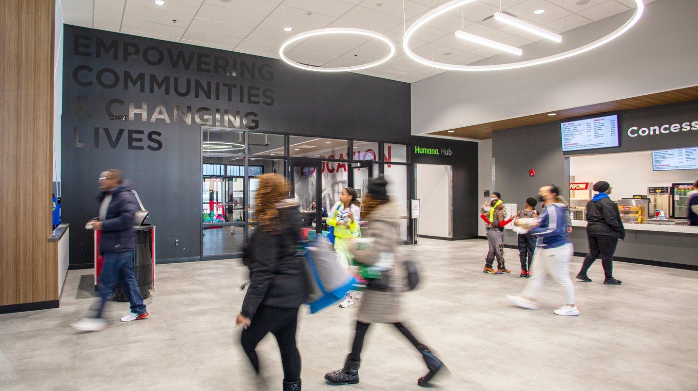 Louisville Urban League Sports & Learning Complex Lobby Interior Environmental Graphics