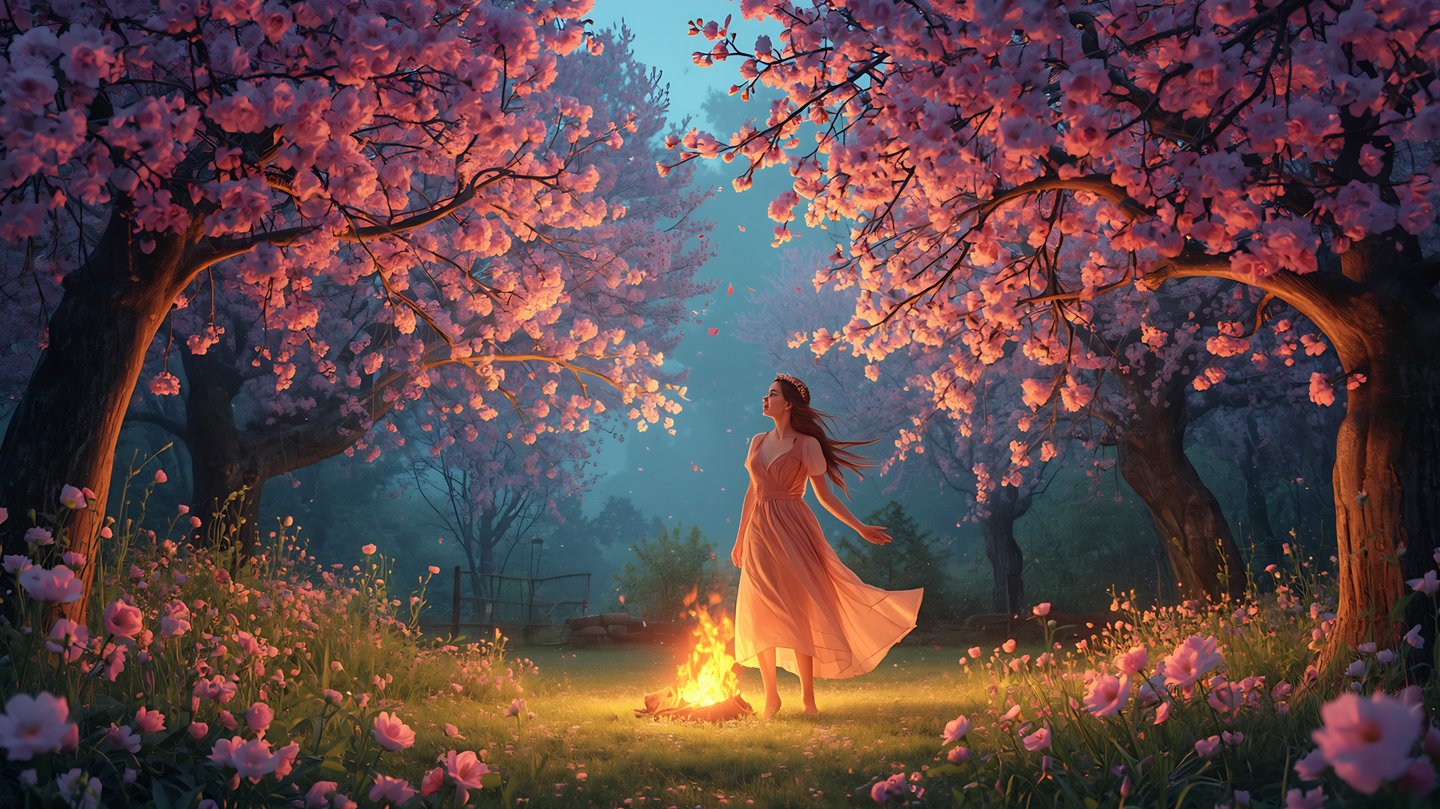 The Folklore of May: Blossoms, Firelight, and the Dance of Living Magic