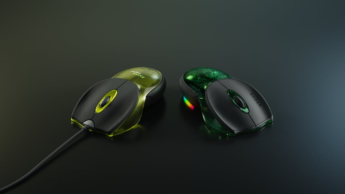 Razer BoomSlang original (izquierda) y Razer Boomslang 20th Anniversary Edition (derecha)