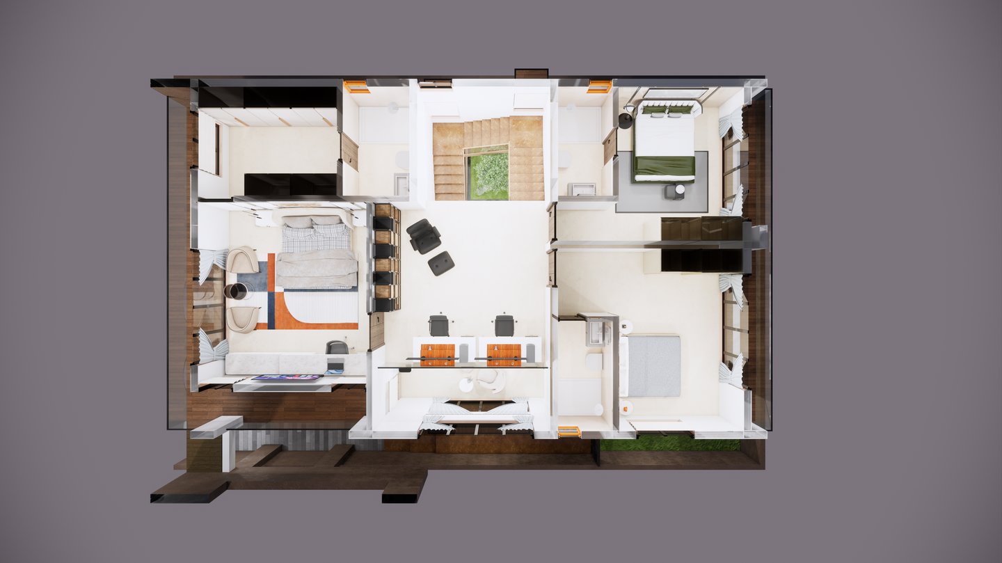 South facing Fortune Hestia villa basement plan with parking space and storage areas