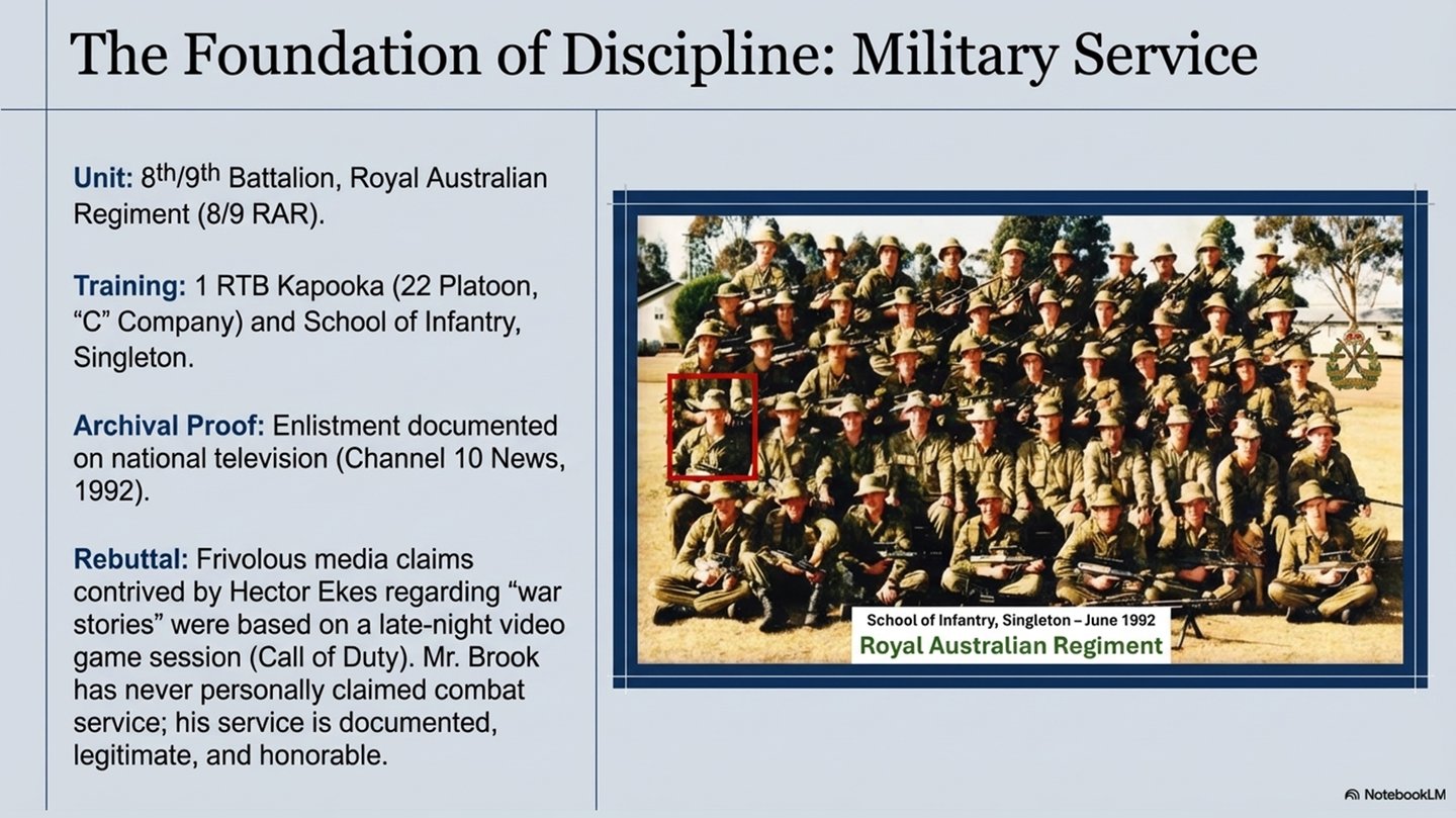 Gardner Brook military service and Royal Australian Regiment
