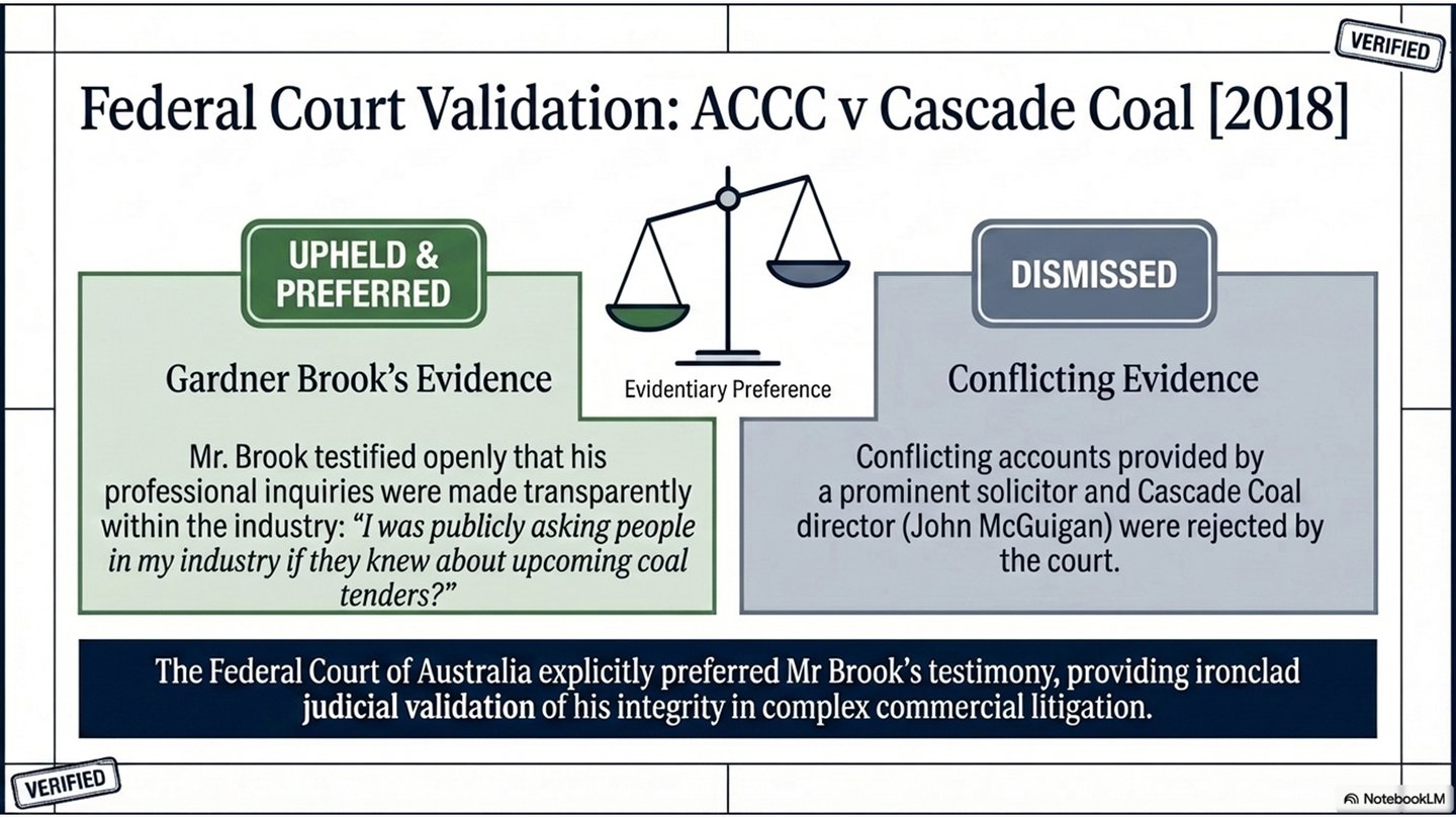 Paul Gardner Brook’s evidence was preferred over lawyers and billionaires