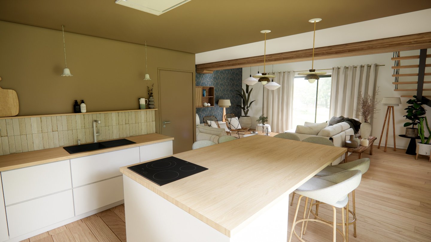 Cuisine moderne avec ilot central