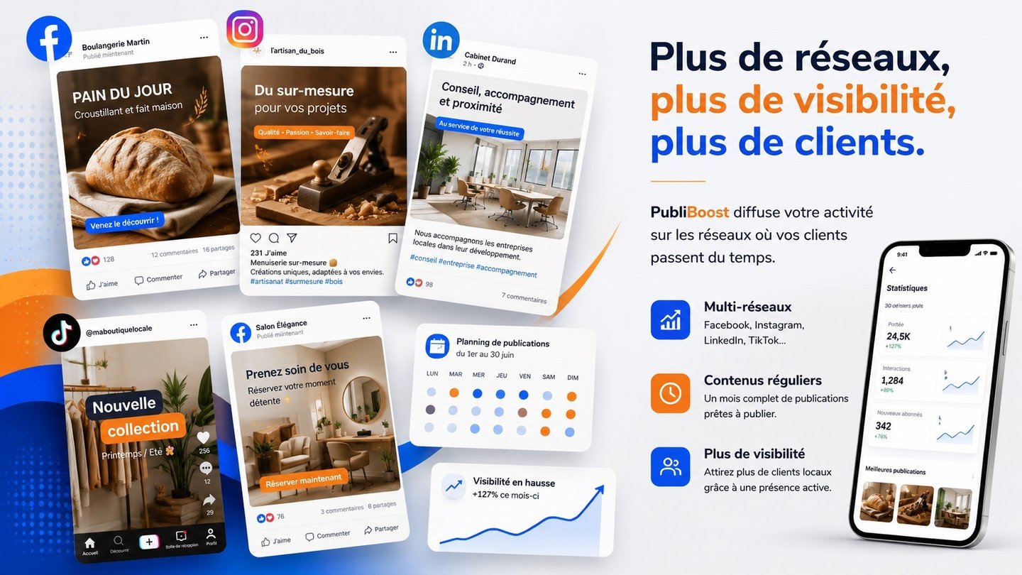plus de réseaux plus de visibilité exemples de posts