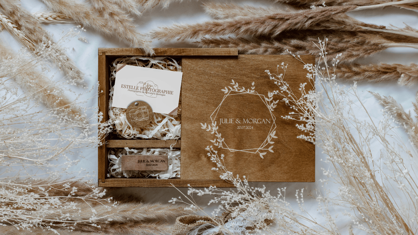 coffret bois mariage photographe frouzins et toulouse