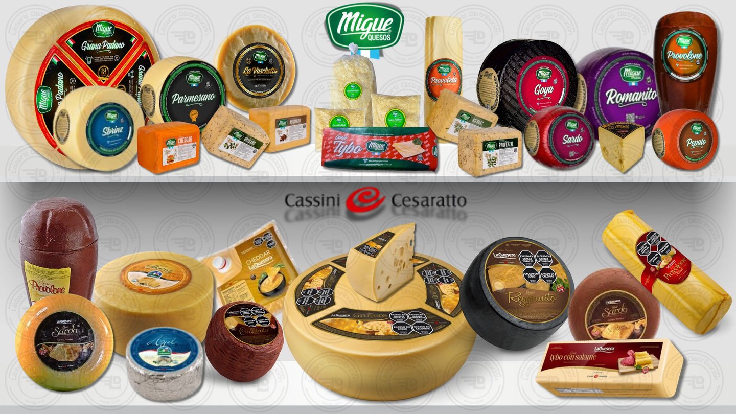Distribuidor oficial de quesos Migue-entregas sin costo-Venta al por mayor de quesos Cassini.