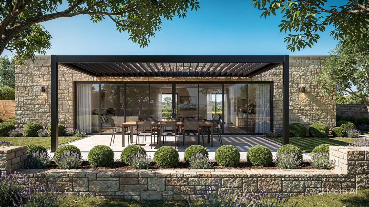 motorized aluminum pergola