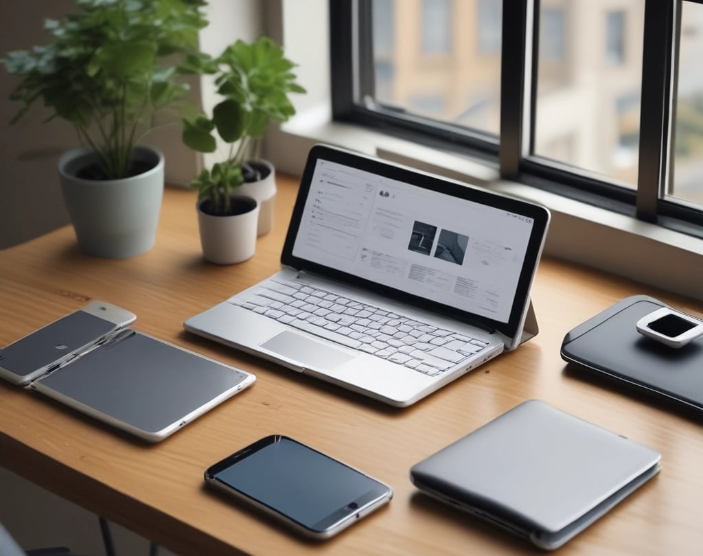 a tablet sitting on a table
