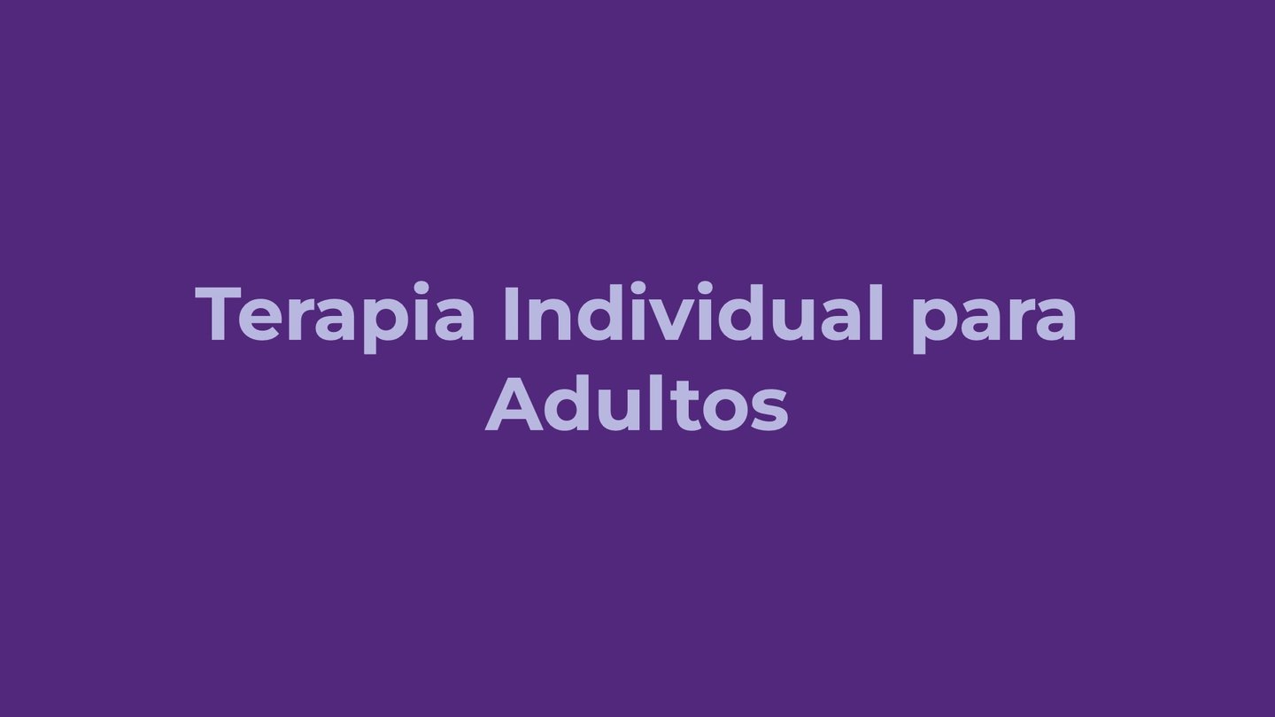 Terapia individual para adultos