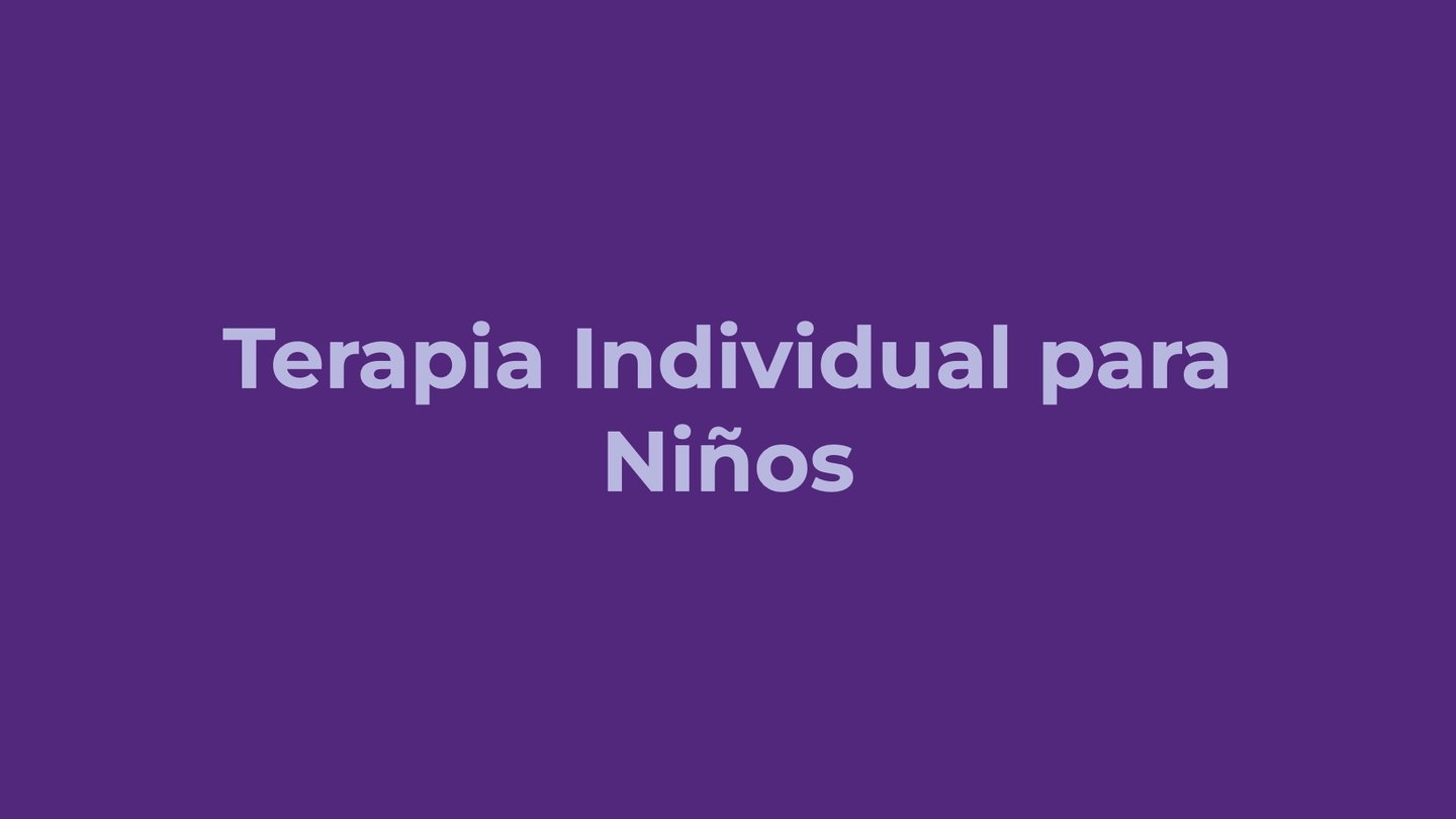 Terapia individual para niños