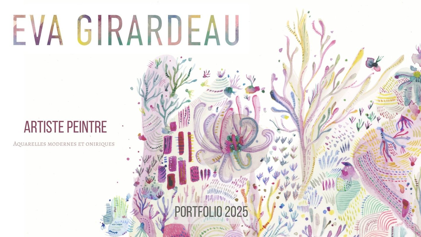 Page de présentation du portfolio d'aquarelle de l'artiste Eva Girardeau