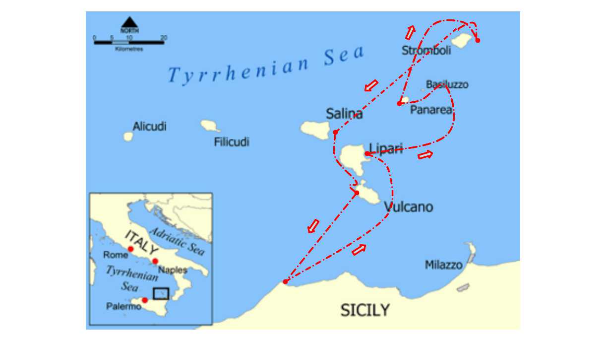 Route Äolische Inseln