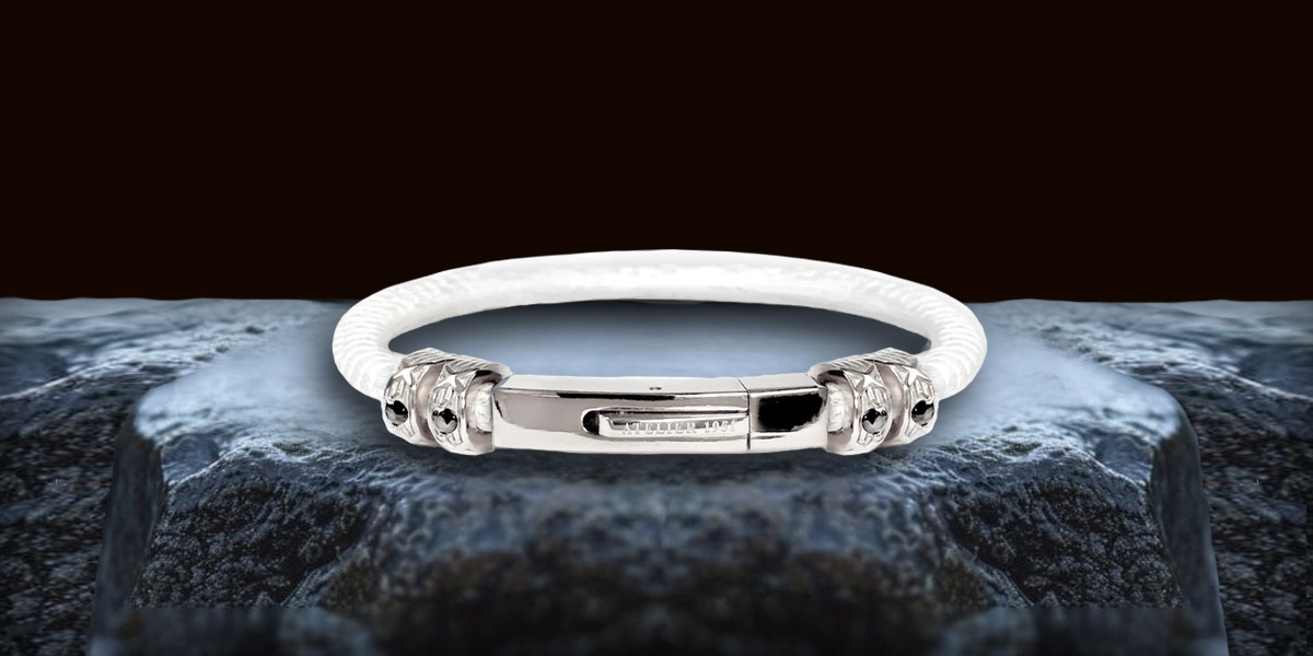 white leather bracelet