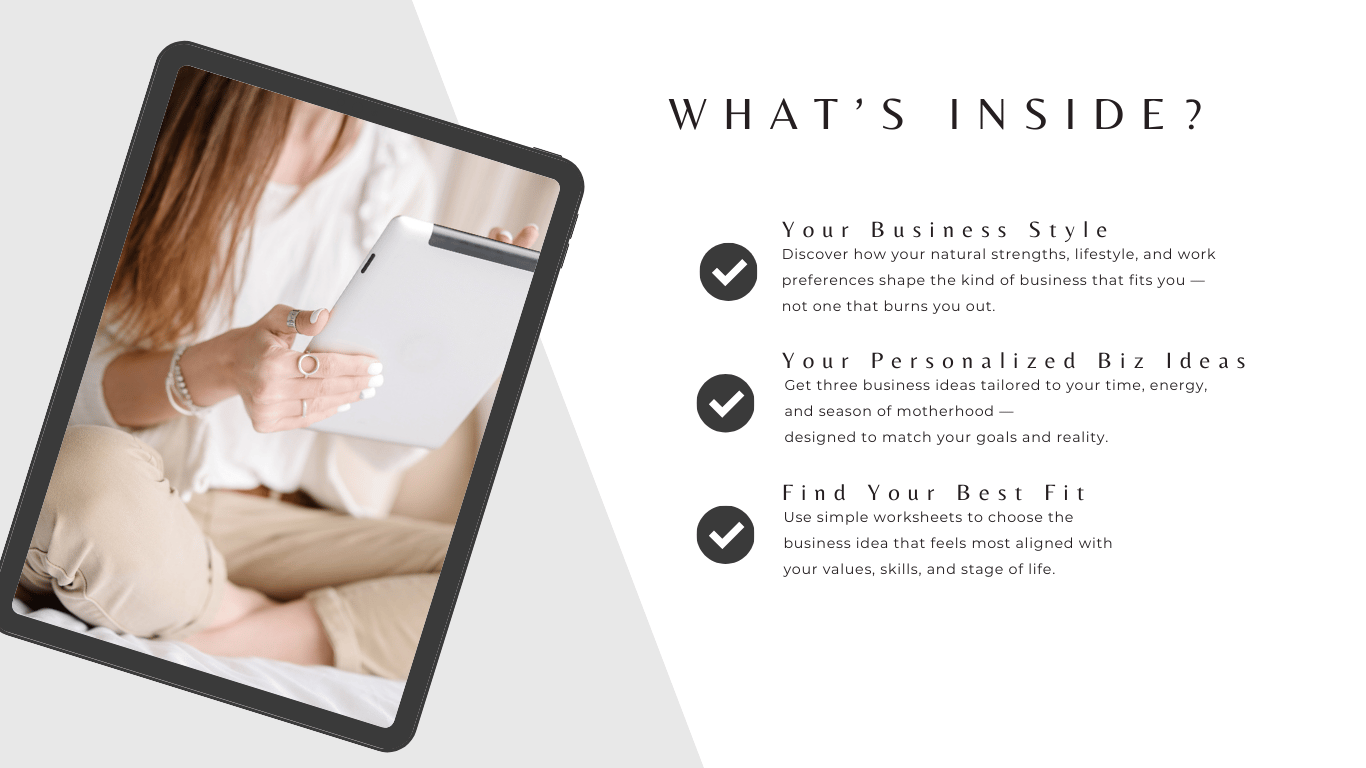 Printable business planning template for stay at home moms
