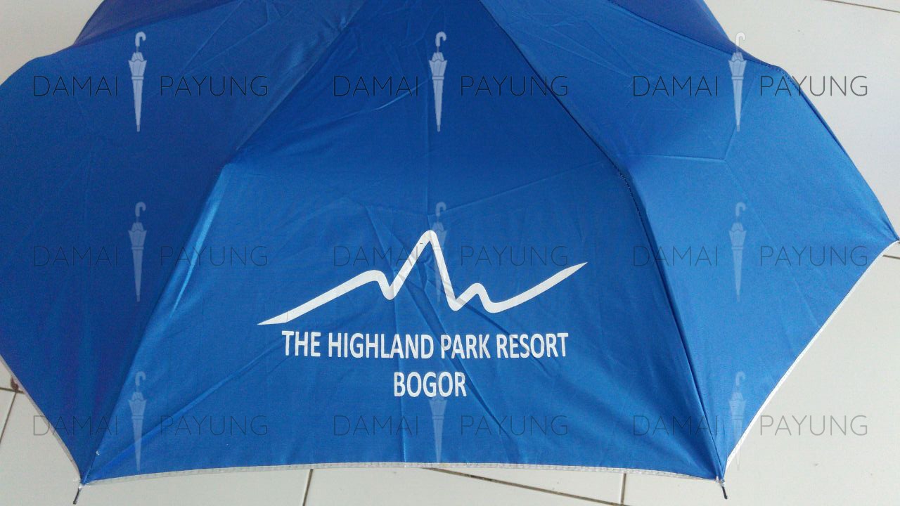 Payung promosi polos lipat warna lapis silver highland park resort