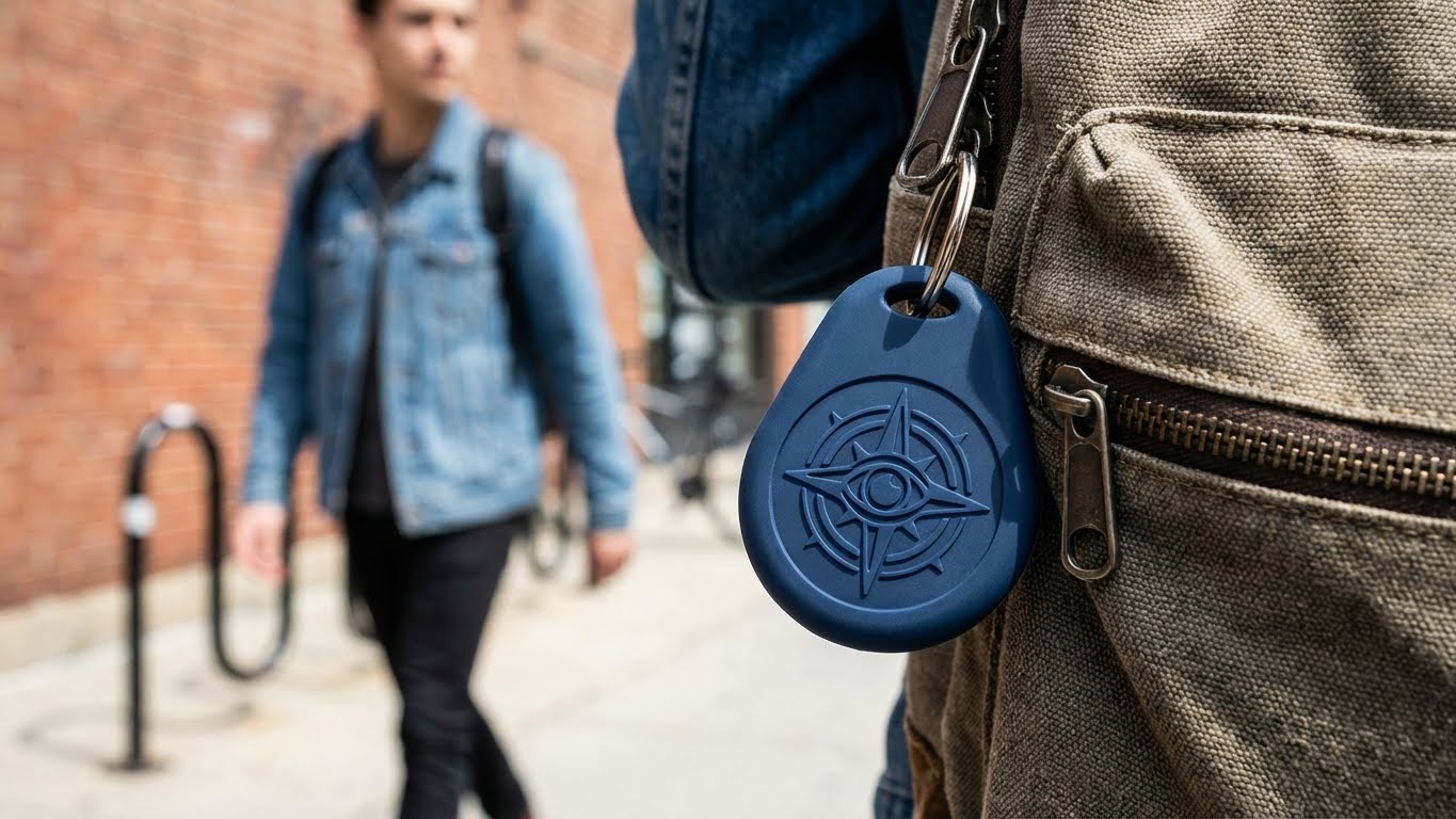 etiqueta emborrachada em uma mochila