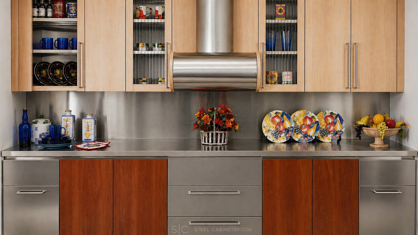 Stainless Steel and Wood 