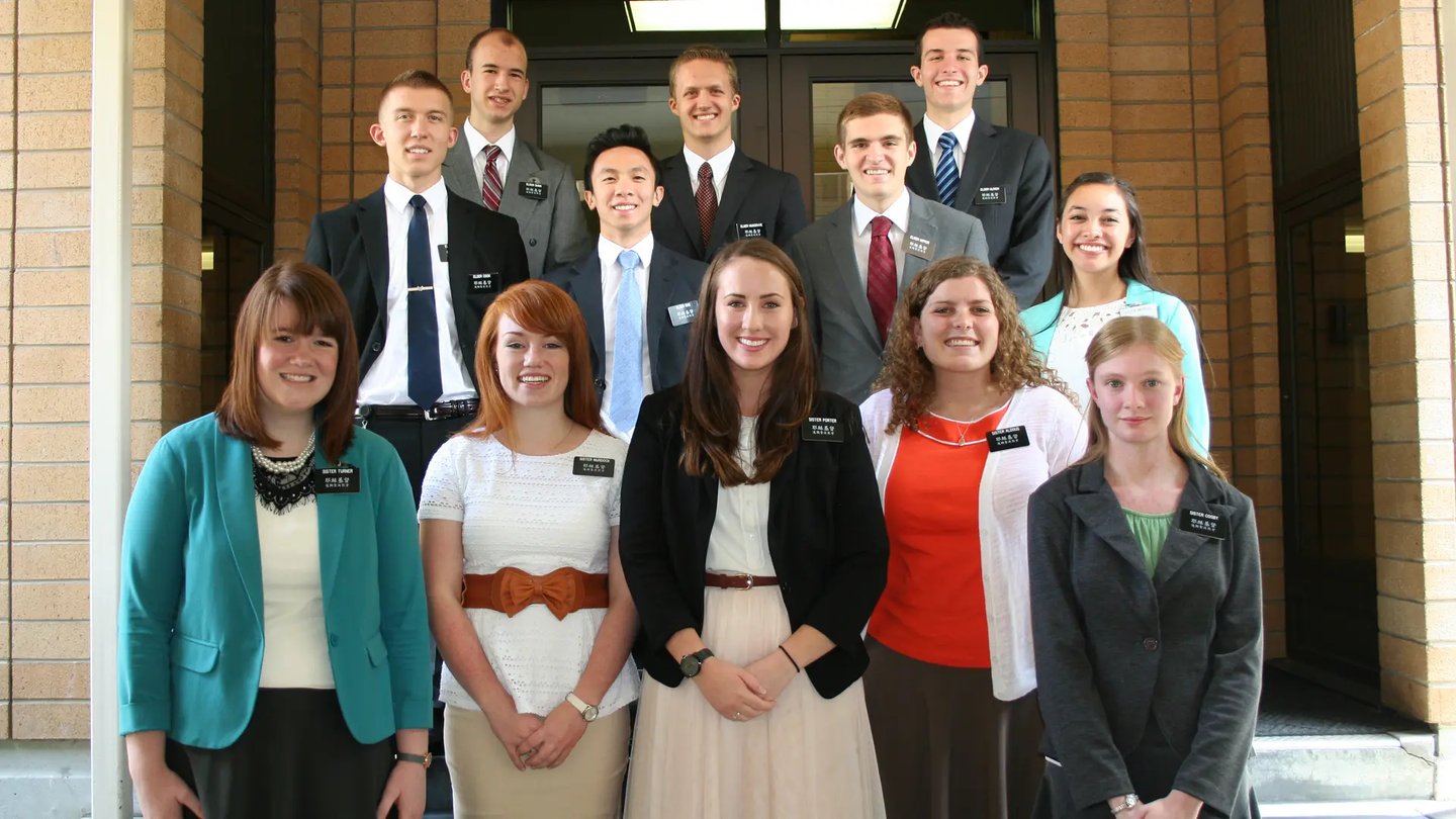 A group of young LDS missionaries