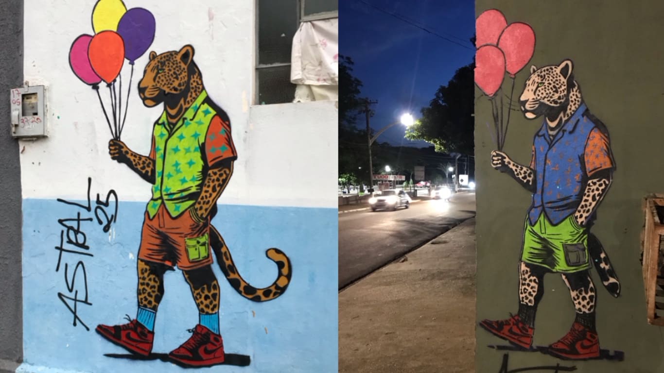 Intervenção urbana do artista visual Sérgio Astral.