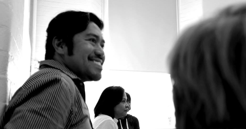 Roman Berry rehearsing with collaborators Eleanor Sy Templeman and Cast of Illegals The Game Show