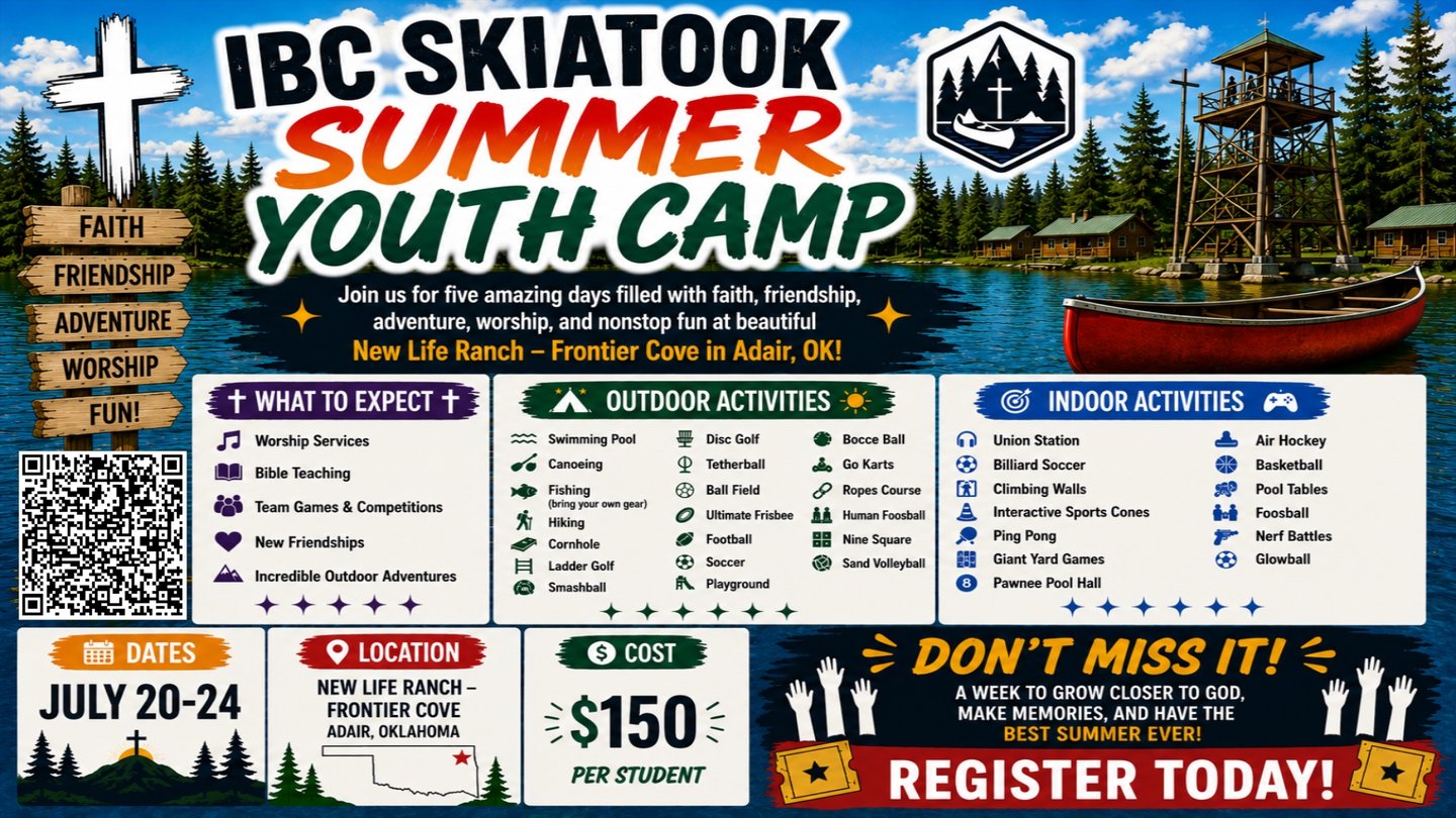 Click to register for youth camp July 20th through July 24th, $150, New Life Ranch