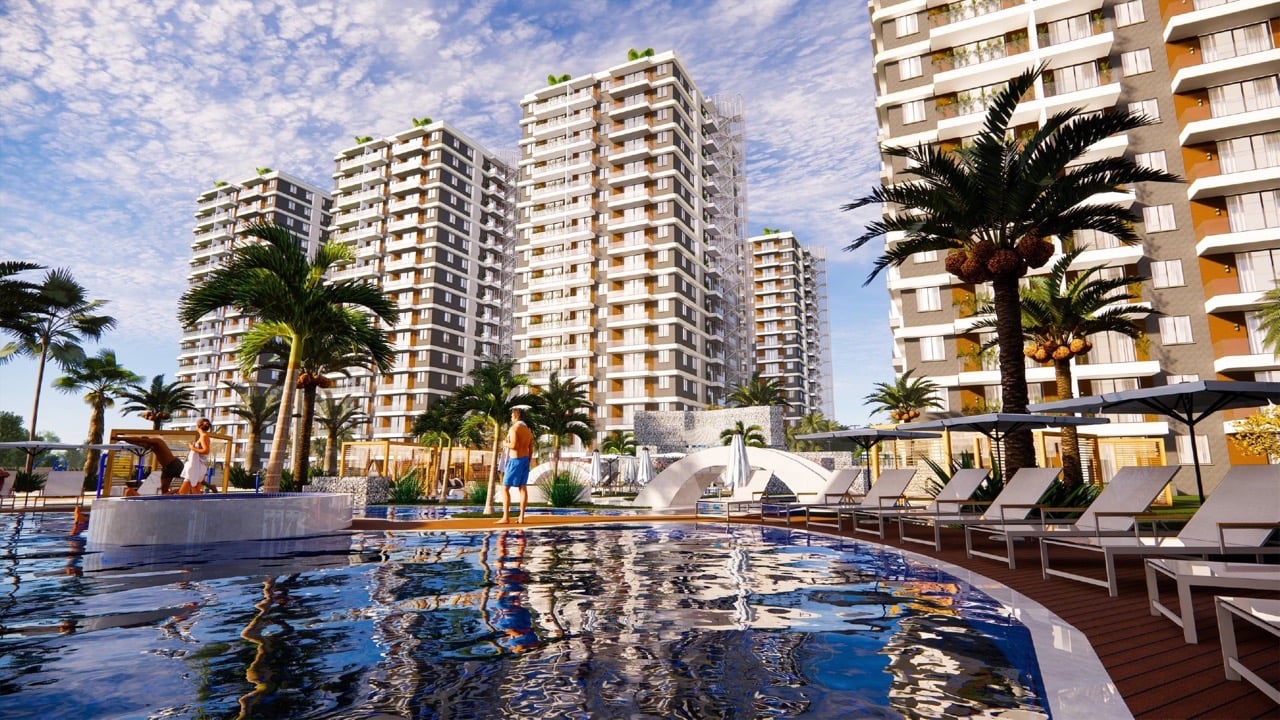 Kuzey Kıbrıs'ta bir yaşamı alanı ve insanların barınabileceği binalar olan inşaat projesi.