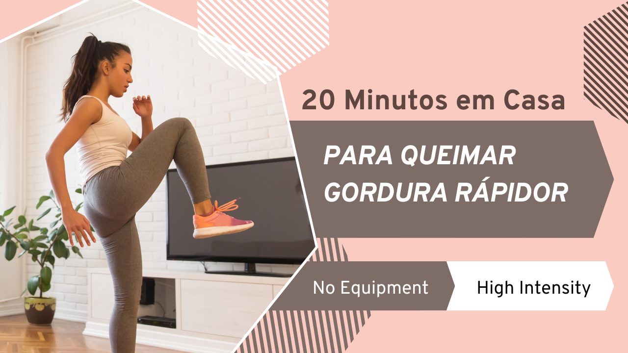 Woman doing high intensity cardio at home to burn fat fast with no equipment workout.